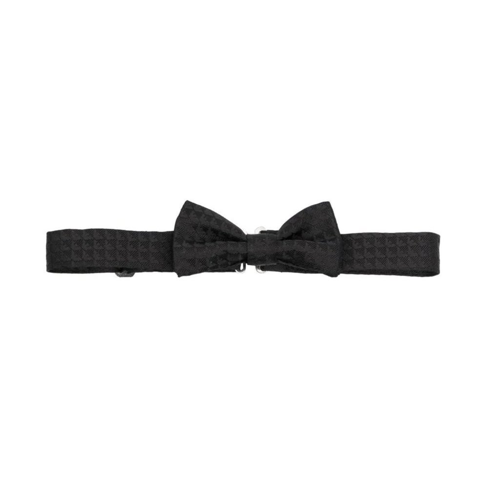 NWT - Emporio Armani Kids woven waffle-effect black silk bowtie - NIB